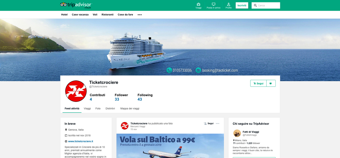 Ticketcrociere TripAdvisor