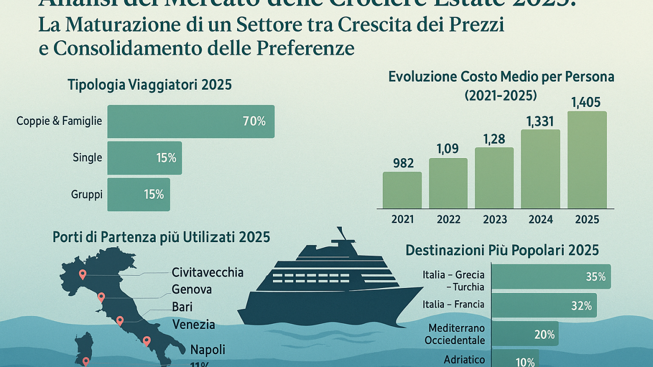 Osservatorio delle Crociere Estate 2025: La Maturazione di un Settore tra Crescita dei Prezzi e Consolidamento delle Preferenze